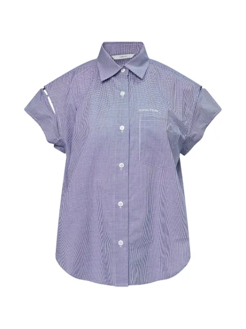 pushBUTTON check wire-sleeve shirt