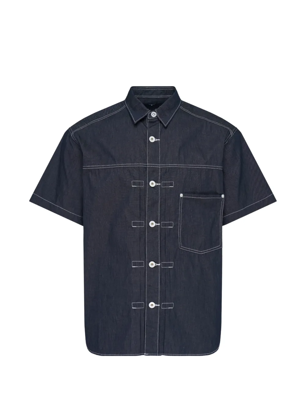 Comme des Garçons Homme contrast-stitching short-sleeve shirt - Blu