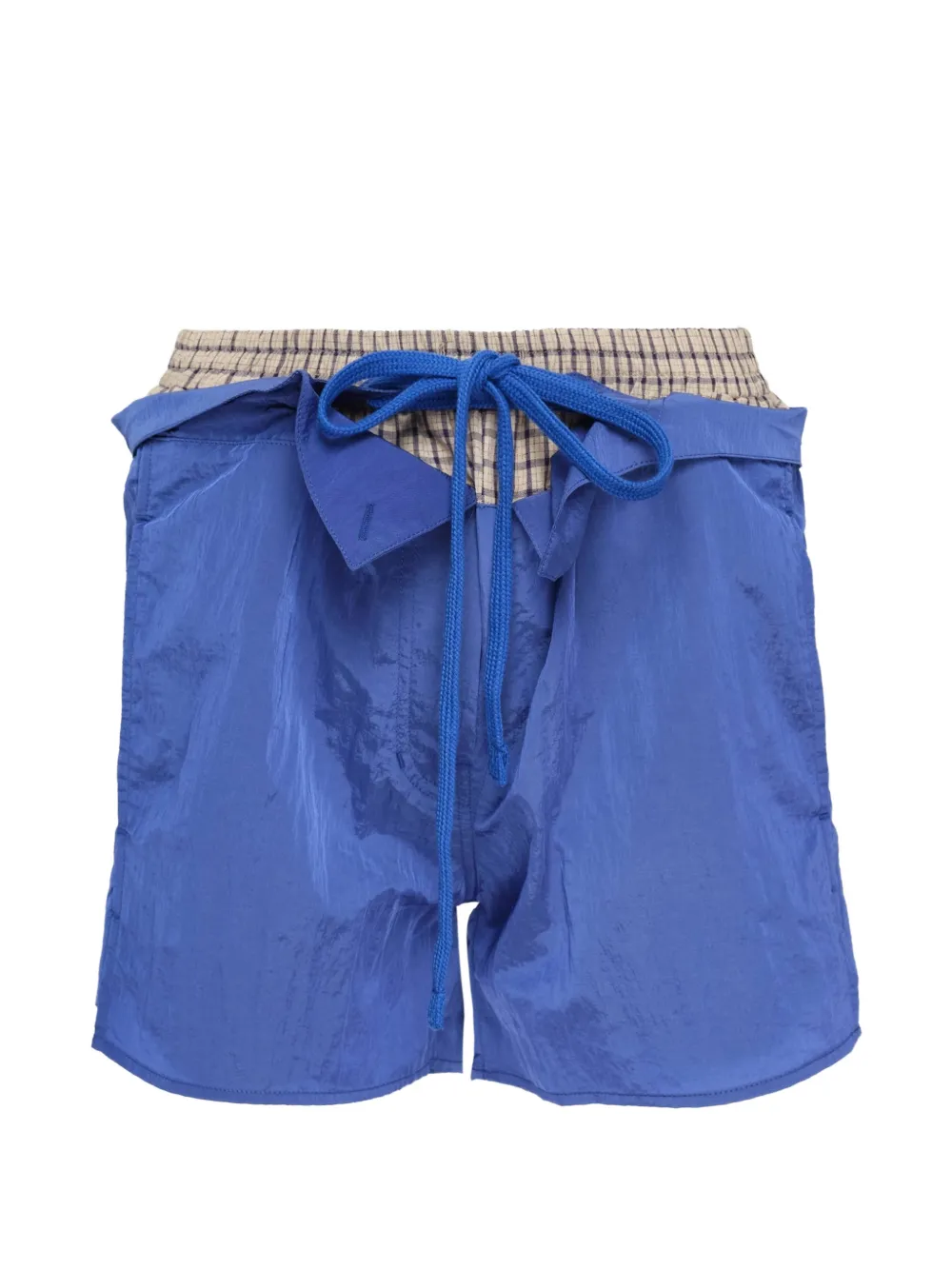 Open YY color-block layered shorts - Blu