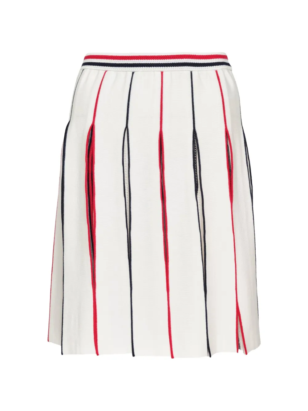 Thom Browne crochet-stitch variegated-stripe skirt - White