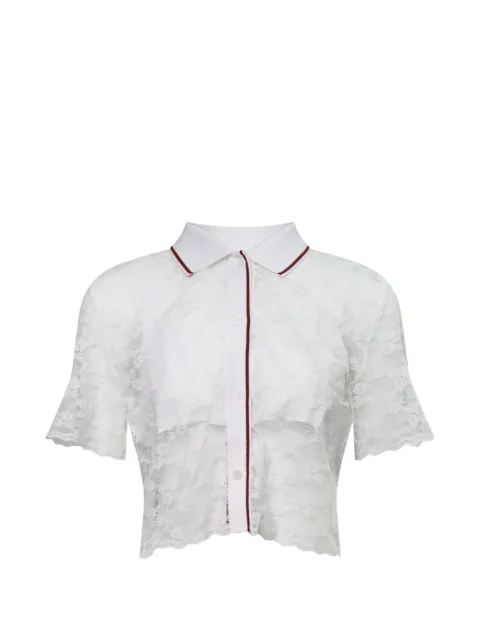 pushBUTTON lace cropped shirt