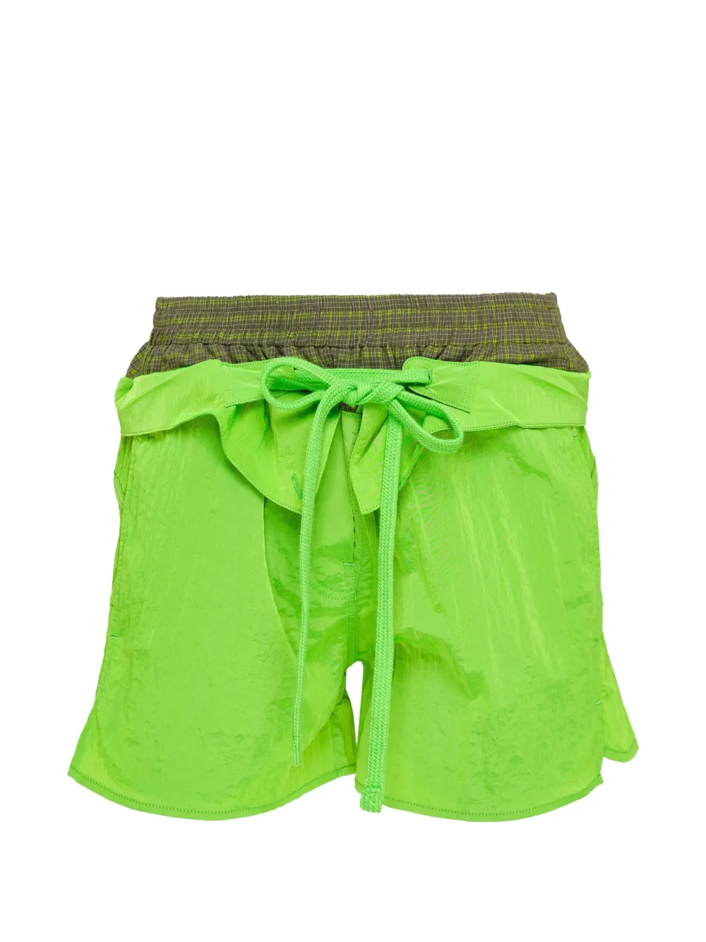 Open YY layered color-block shorts - Verde