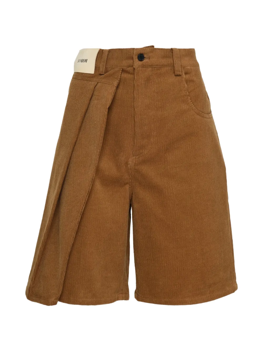 BONBOM two-tuck corduroy shorts - Marrone