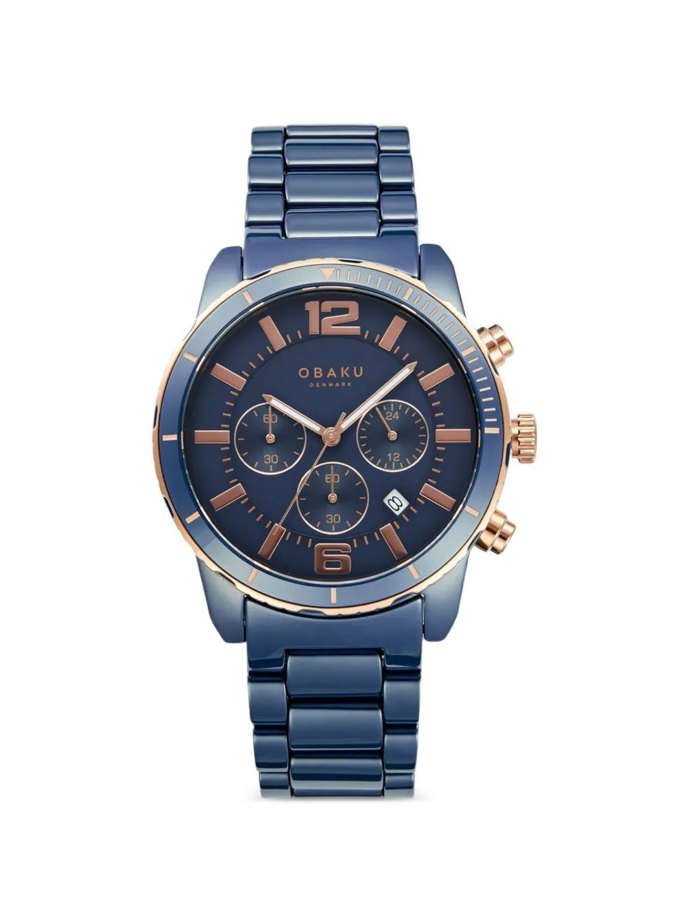 OBAKU 44mm Falk chronograph watch - Blu