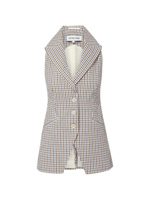 Veronica Beard Costa gingham waistcoat
