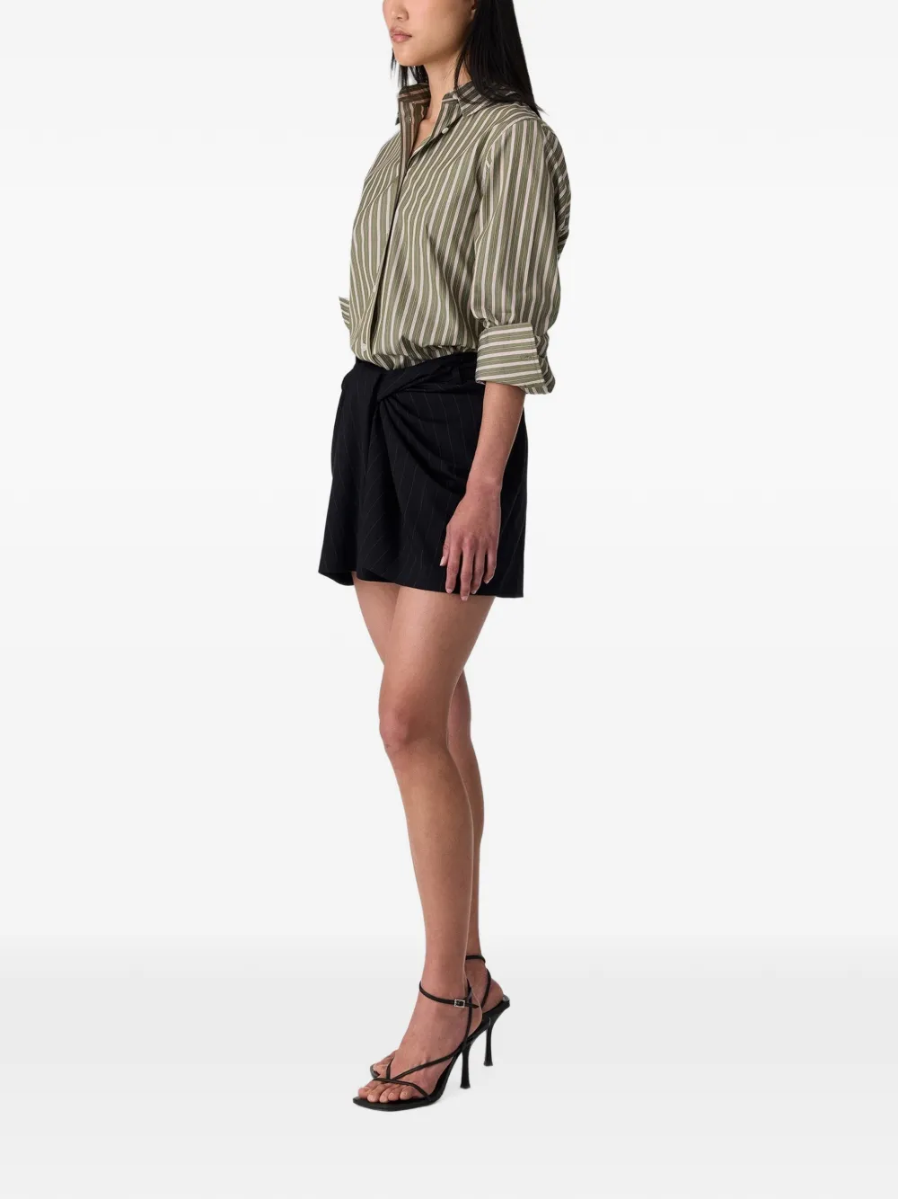 Monse Gestreepte blouse met detail op de achterkant Groen