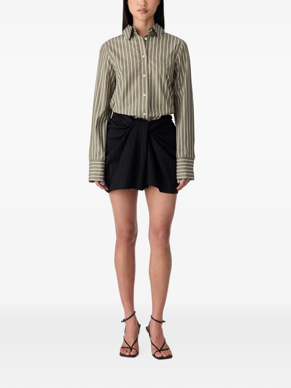 Monse Gestreepte blouse met detail op de achterkant Groen