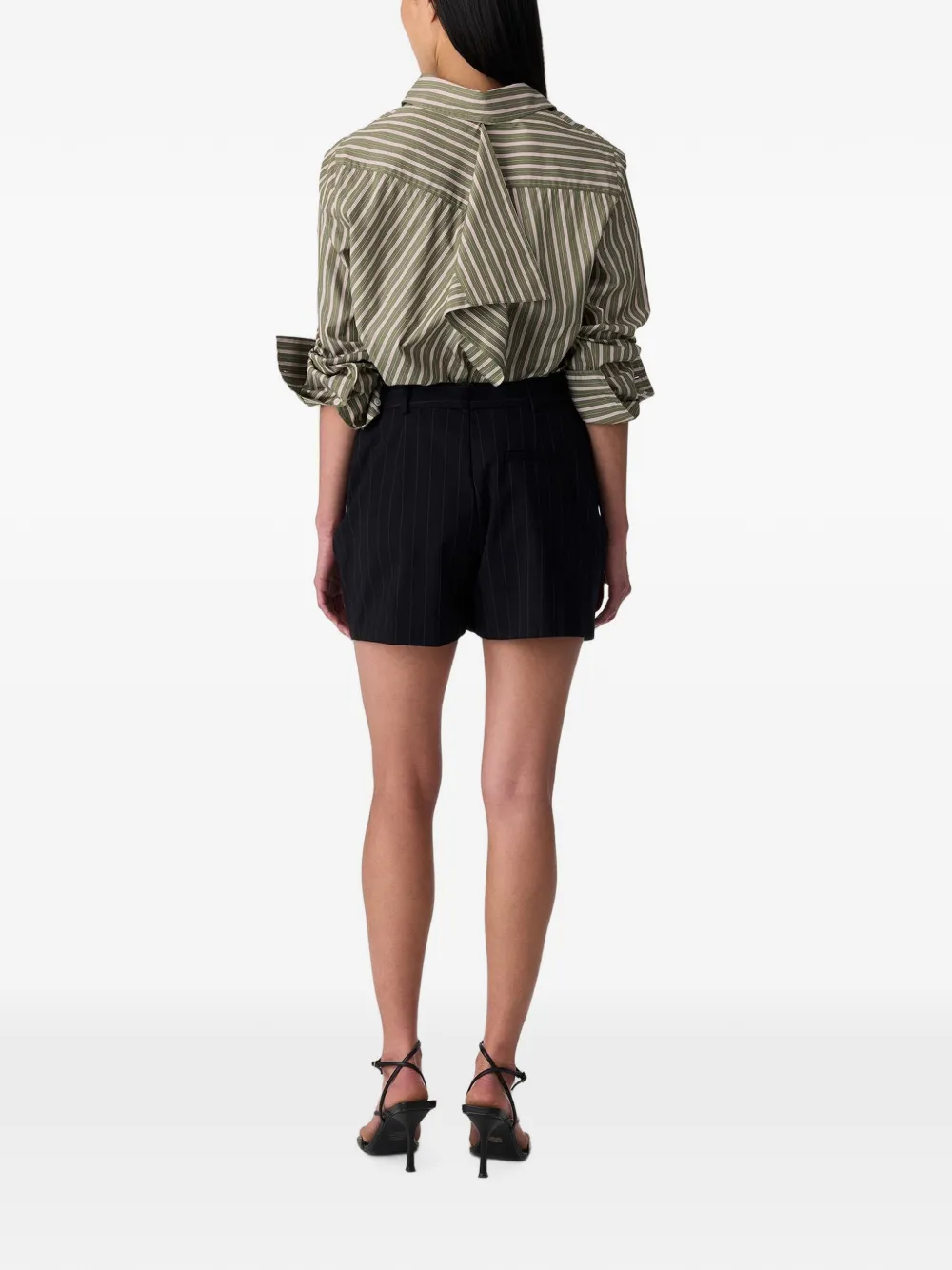 Monse Gestreepte blouse met detail op de achterkant Groen