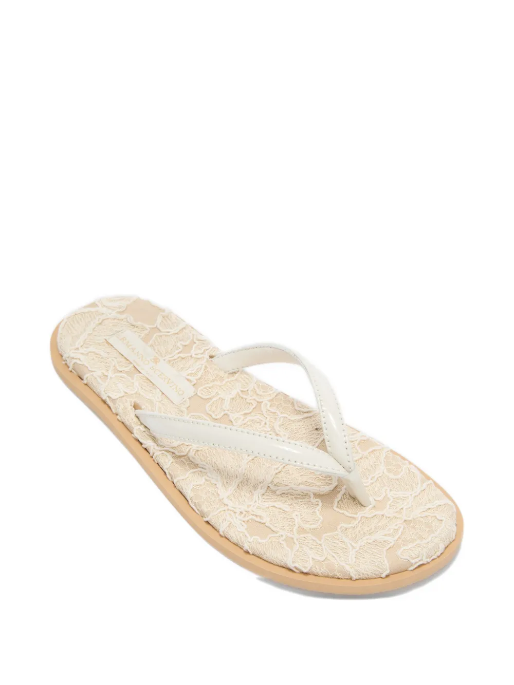 Ermanno Scervino Kanten teenslippers Wit