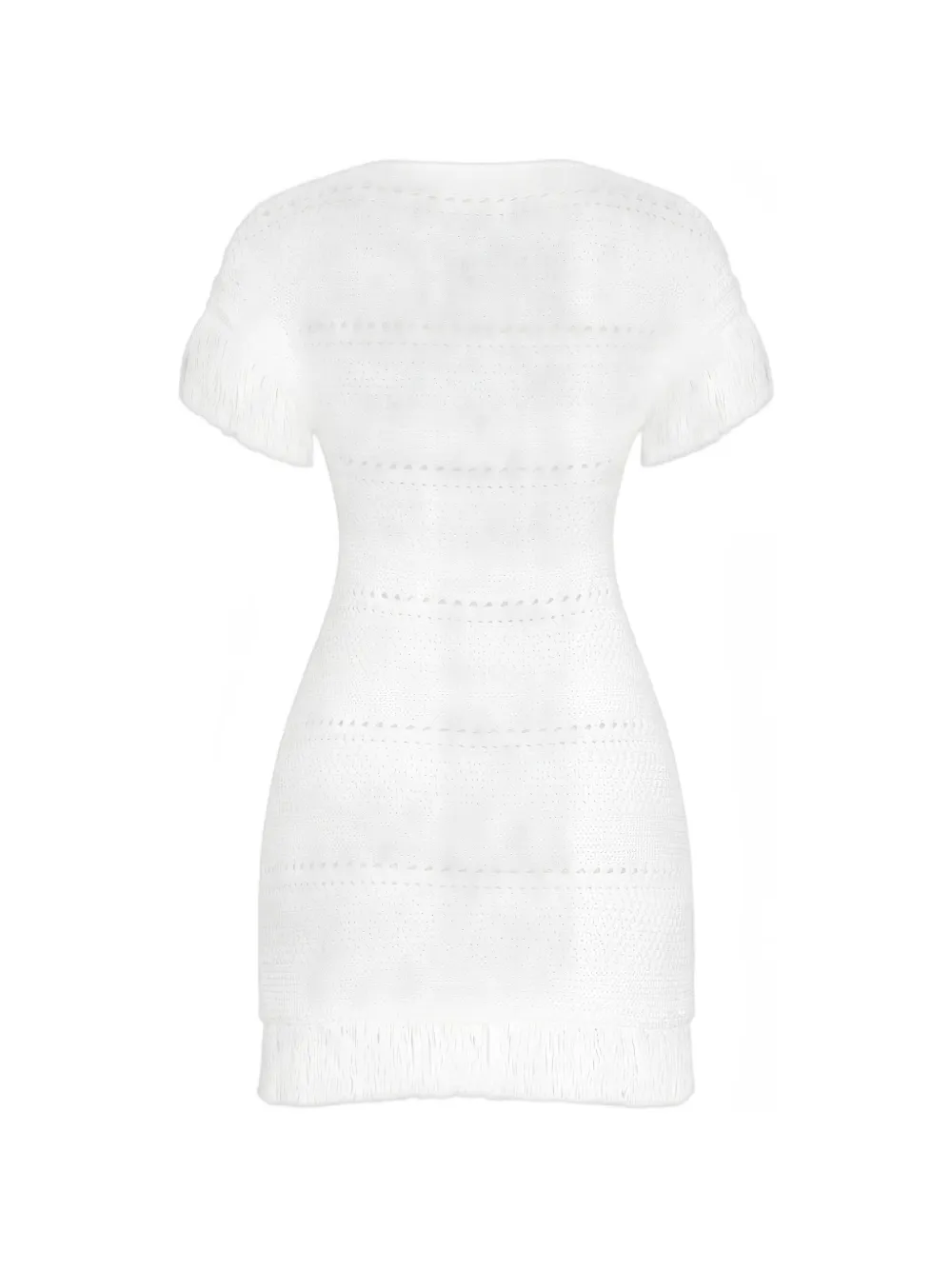 Cult Gaia Maren mini-jurk met franje afwerking Wit