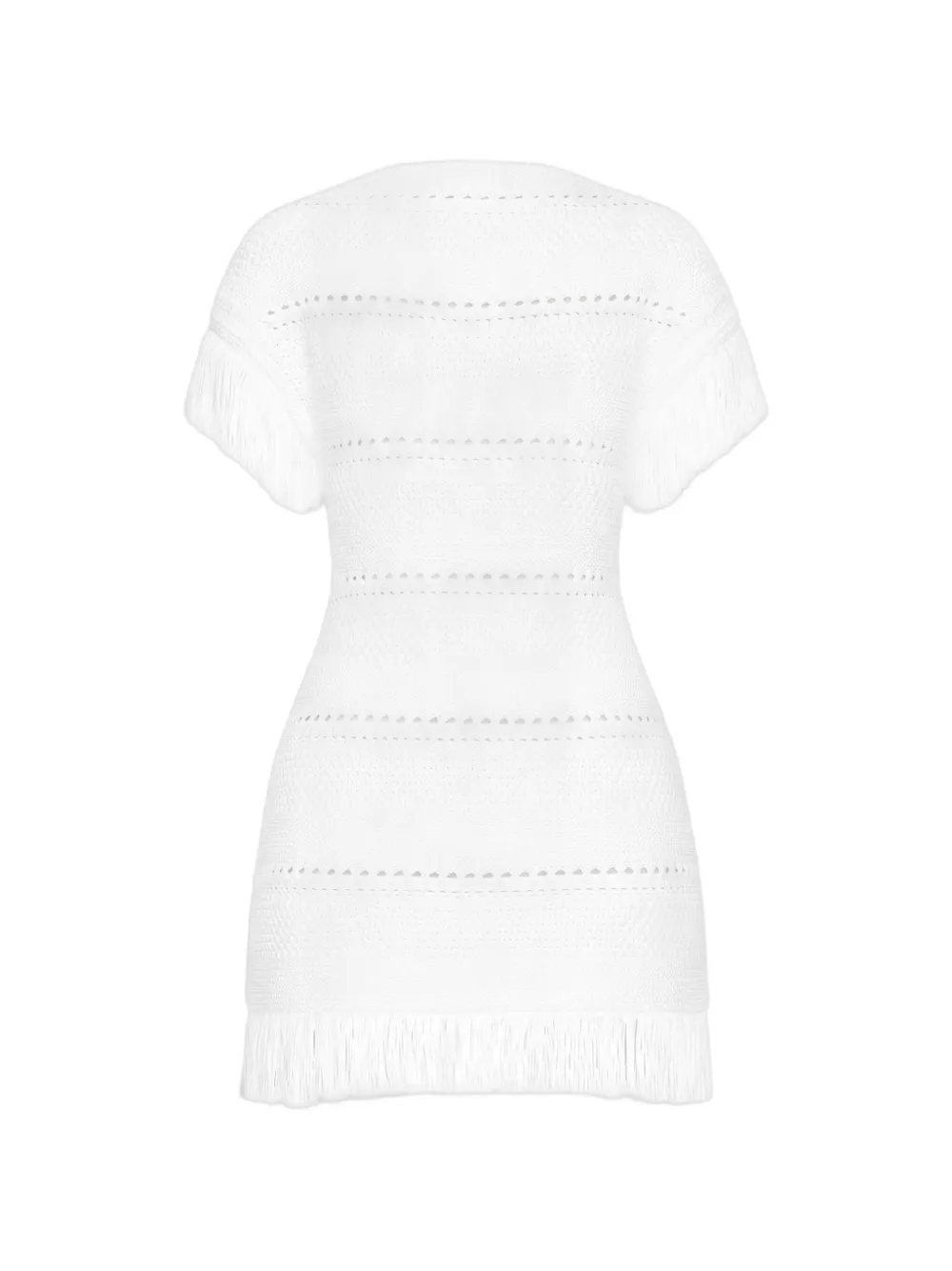 Cult Gaia Maren fringe-trim mini dress - Bianco