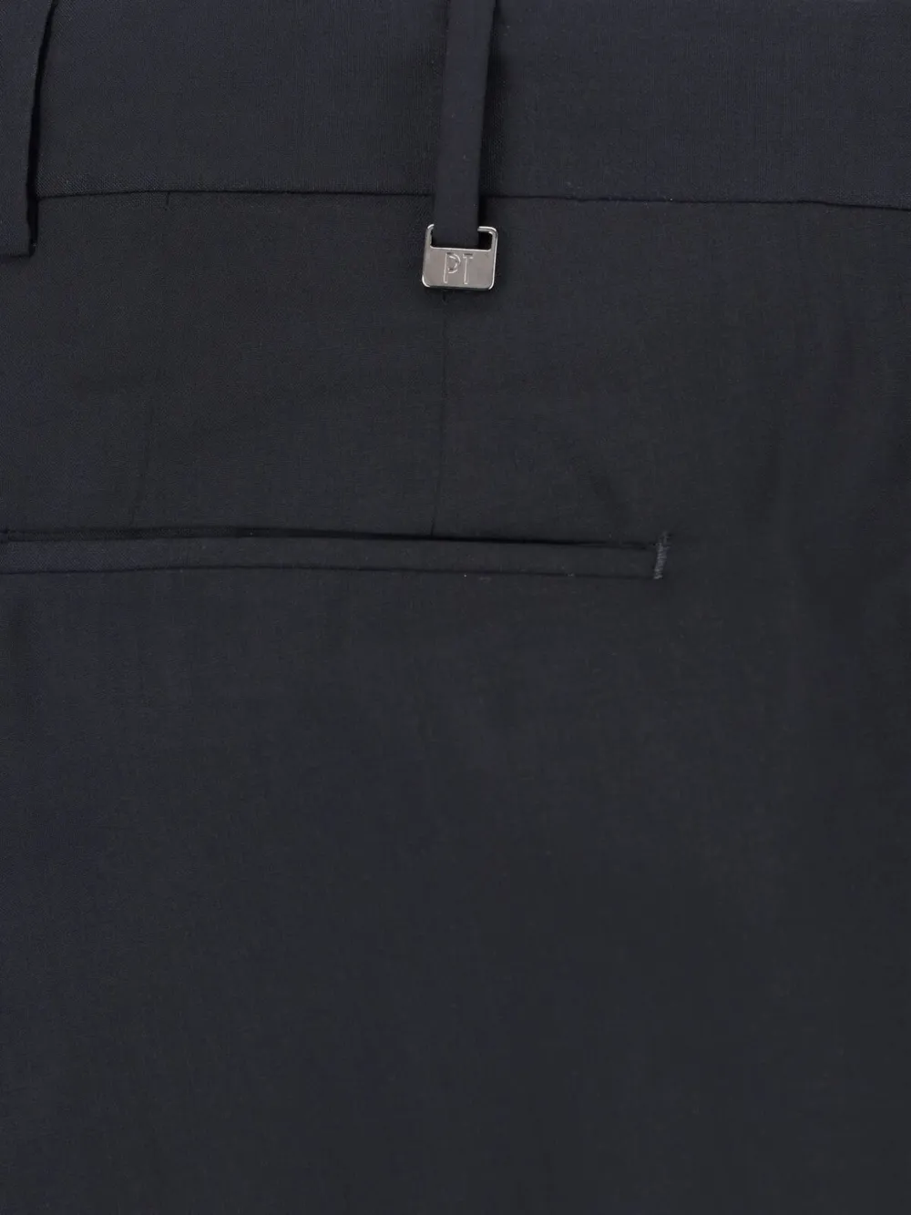 PT Torino Wollen broek met geplooid detail Zwart