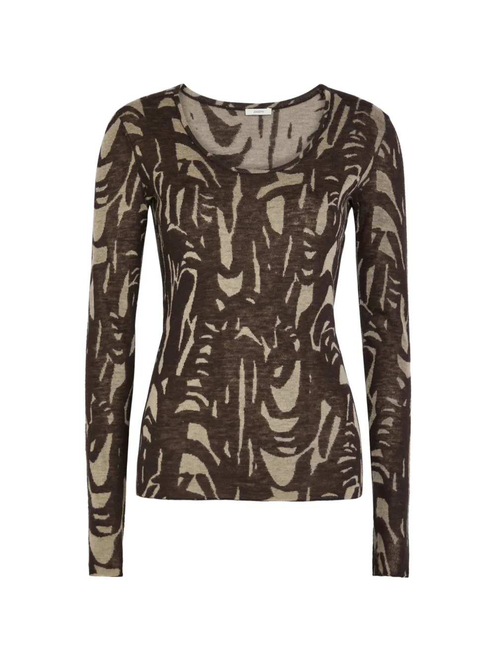 JOSEPH Villa Cashair abstract-pattern long-sleeve top - Braun