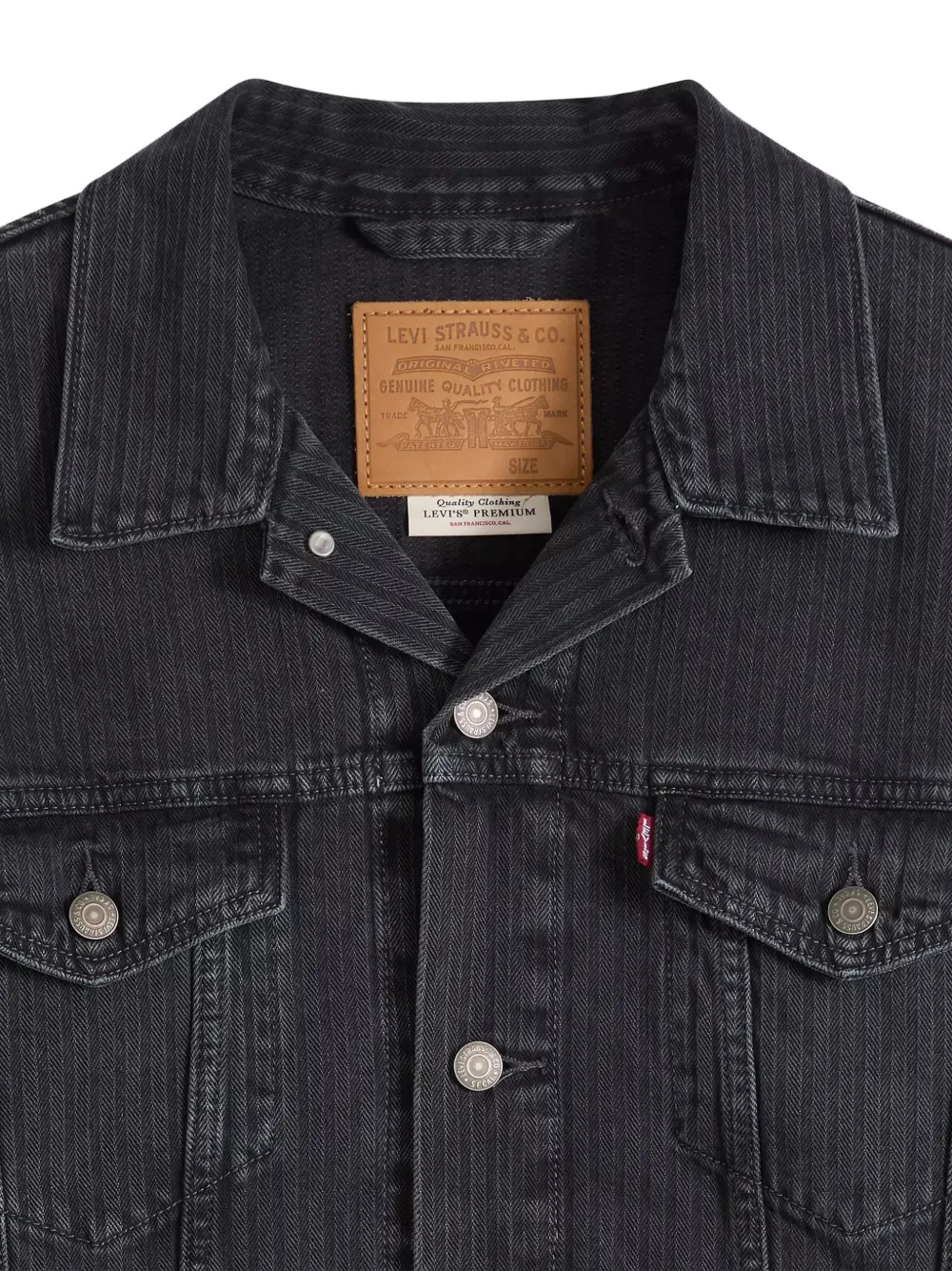 Levi's Denim jack met visgraatpatroon Zwart