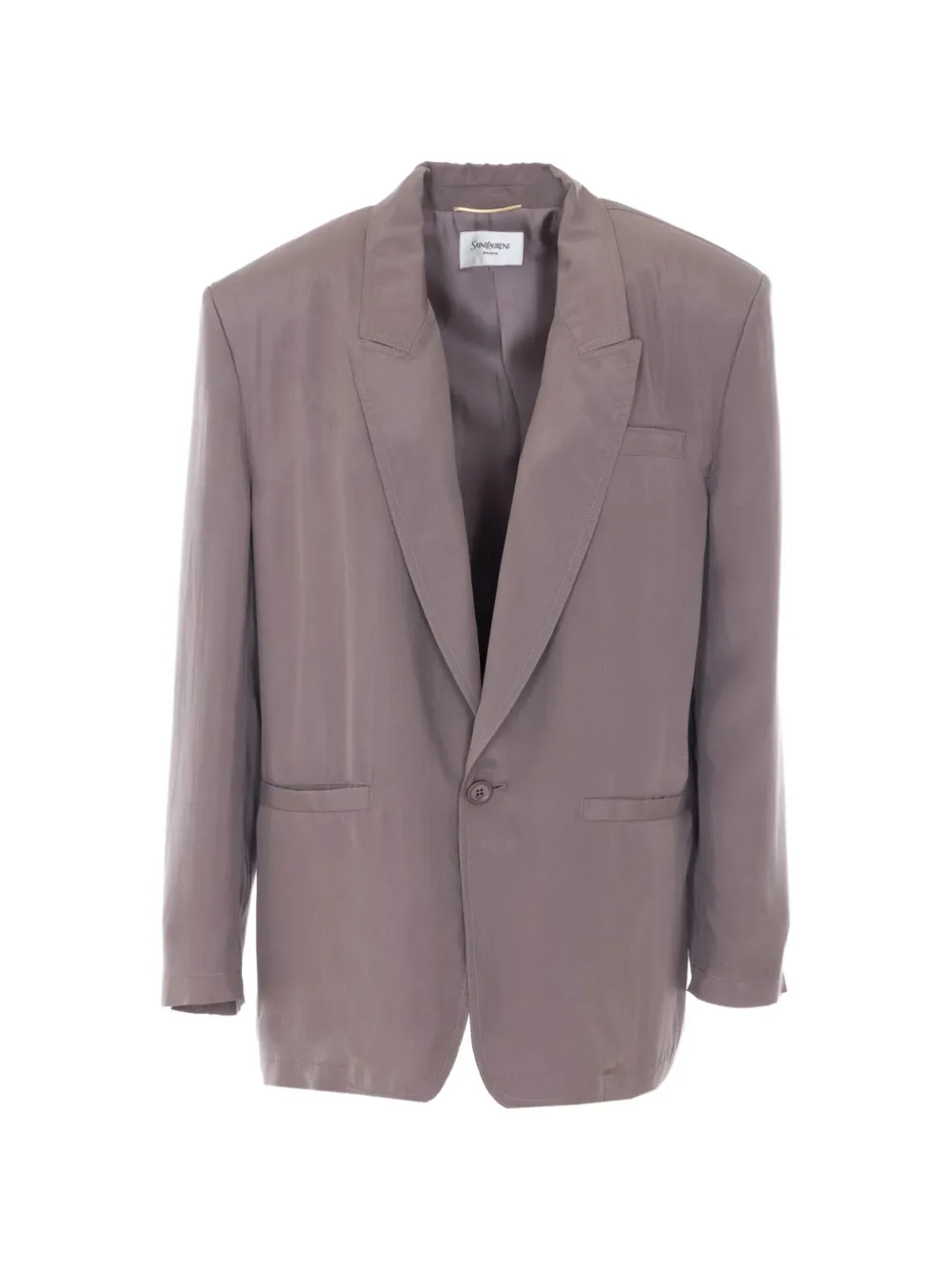 Saint Laurent button-fastening silk jacket - Braun