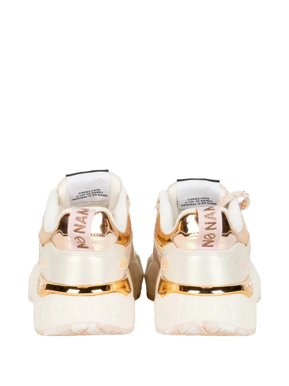 No Name Krazze metallic-finish panelled sneakers Roze