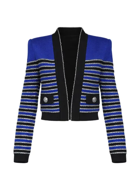 Balmain striped-knit jacket