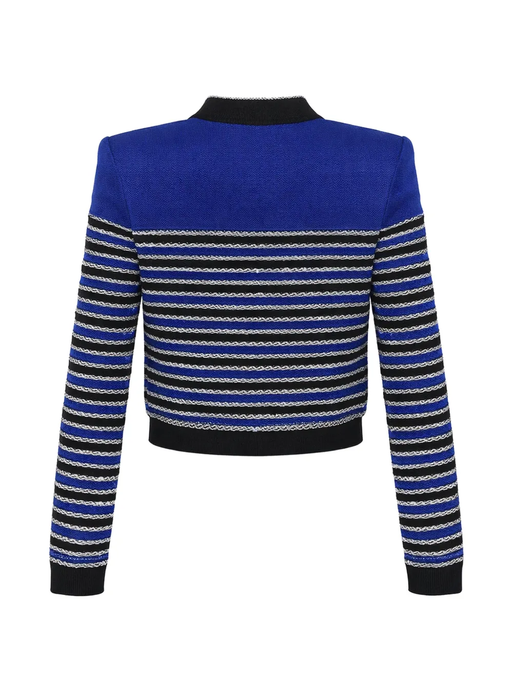  Balmain Chaqueta De Punto A Rayas - Azul 