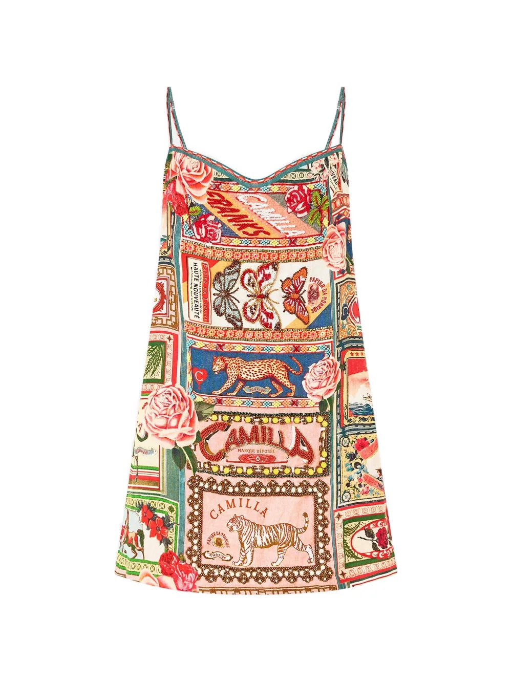 Camilla beaded mini dress - Nude