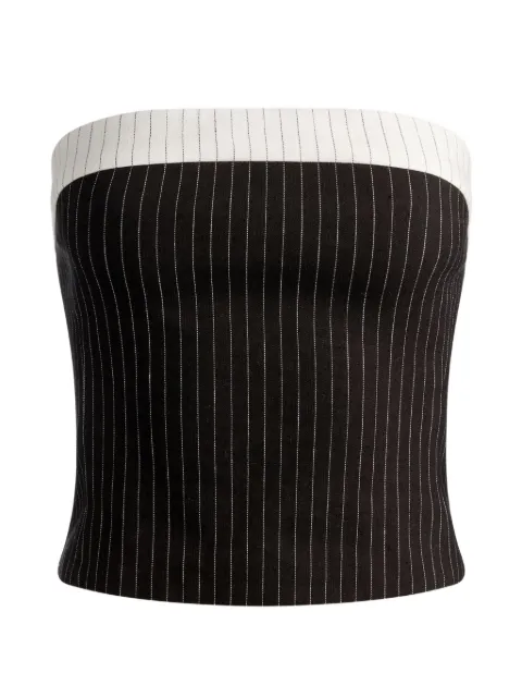 alice + olivia Kelly pinstripe-pattern strapless top