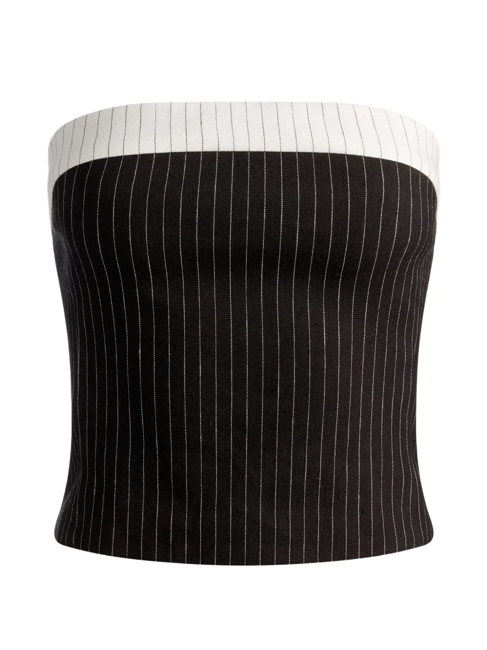 alice + olivia Kelly pinstripe-pattern strapless top - Nero