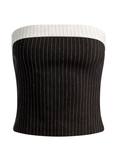 alice + olivia Blusa Kelly sem alças com padronagem risca de giz