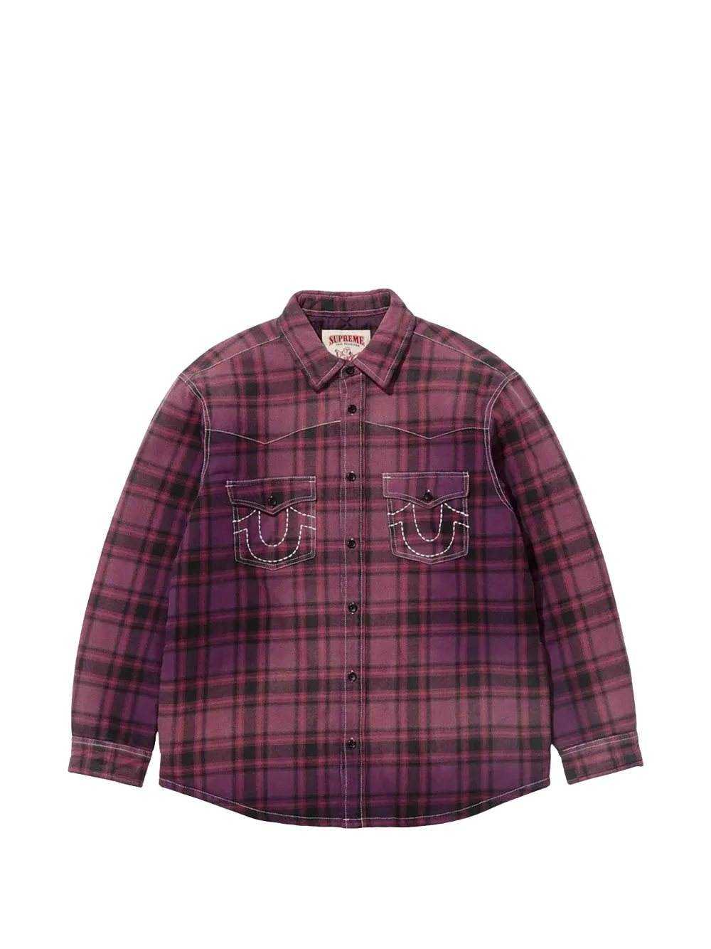 Supreme x True Religion geruit flanellen overhemd Paars