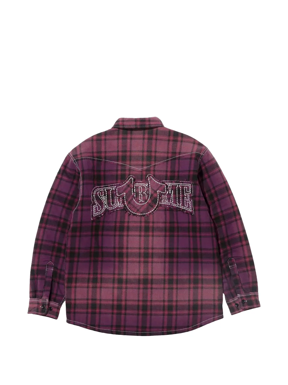 Supreme x True Religion geruit flanellen overhemd Paars