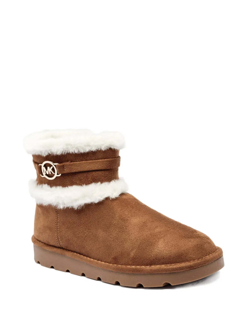 Michael Kors Kids fur-trim ankle boots - Marrone