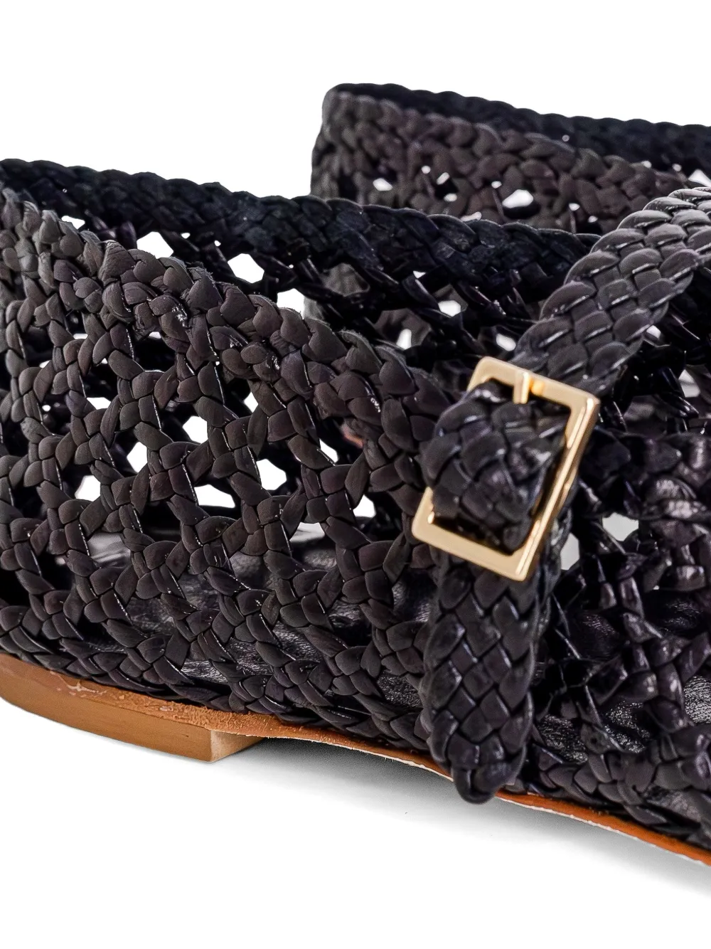 Fabio Rusconi Francy woven buckle-fastening ballet flats Zwart