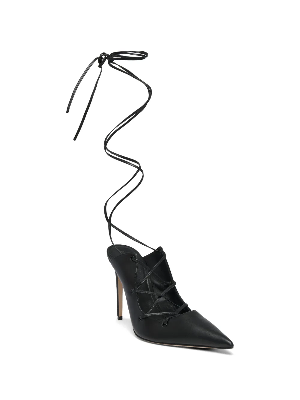 Alexander McQueen Ghillie lace-up skull-charm mules Zwart