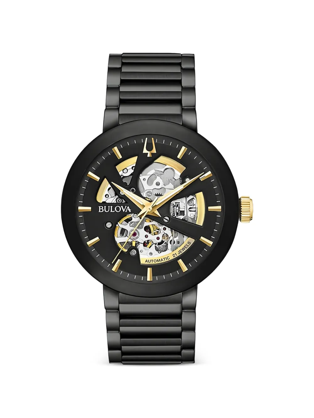 Bulova skeleton-dial 42mm watch - Nero