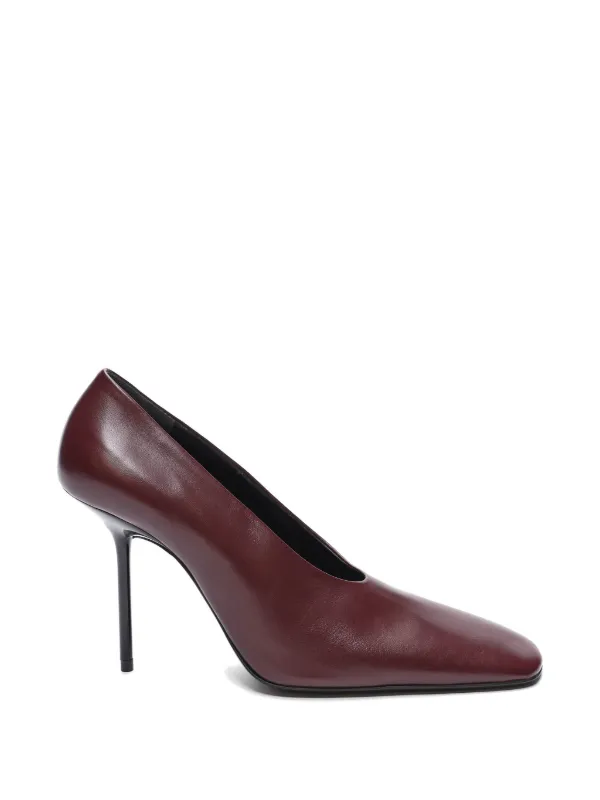 Victoria Beckham Square-toe Leather Pumps in Red
