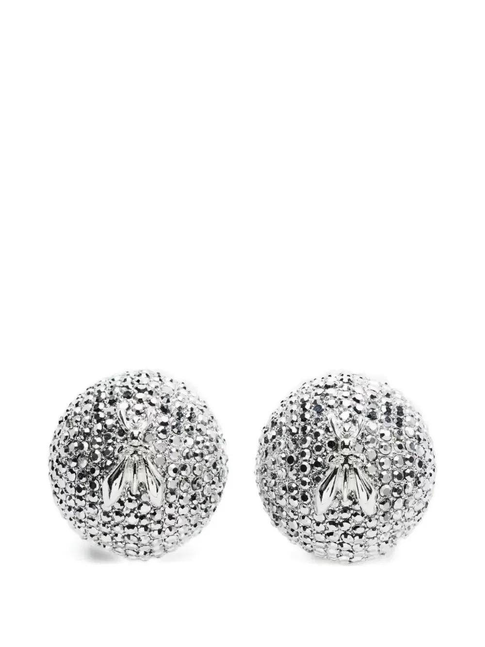Patrizia Pepe crystal-embellished fly-detail earrings - Argento