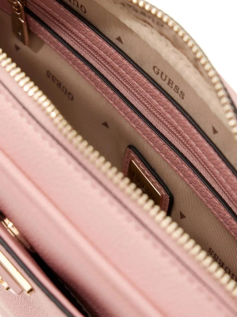 GUESS USA Meridian crossbodytas met triangel-logo Roze