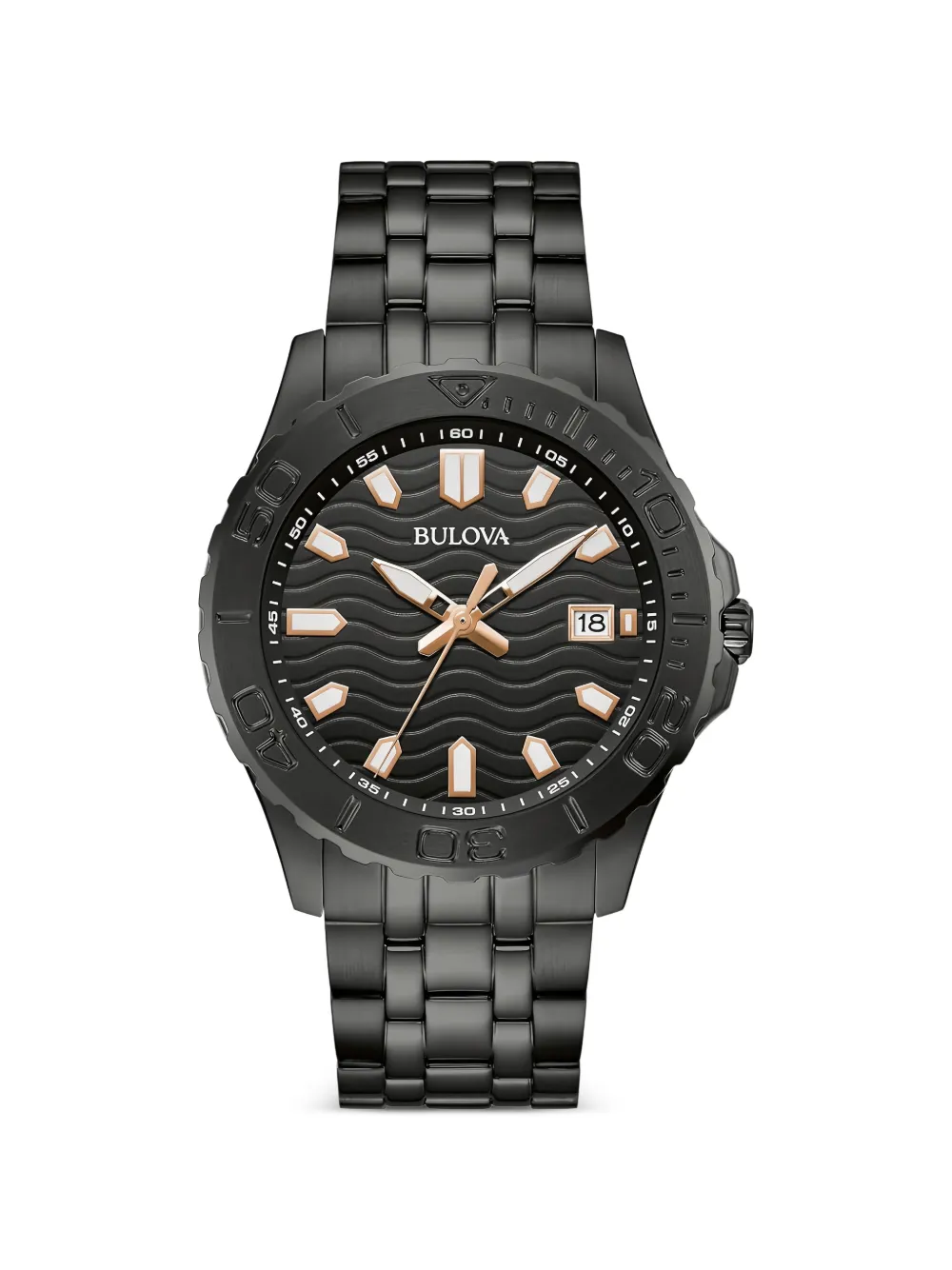 Bulova Classic wave-dial 42mm watch - Nero