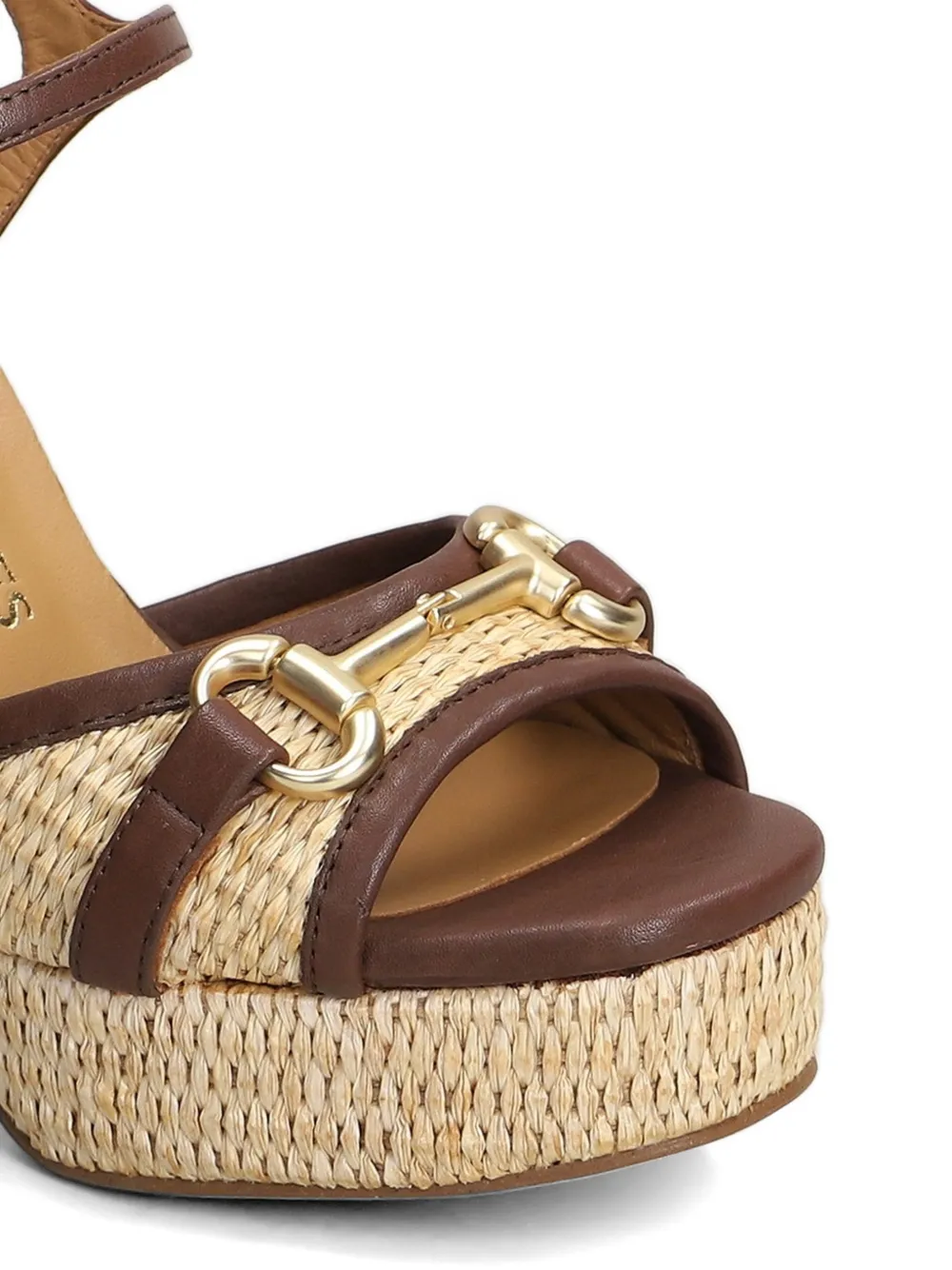 Pedro Miralles horsebit platform sandals Beige