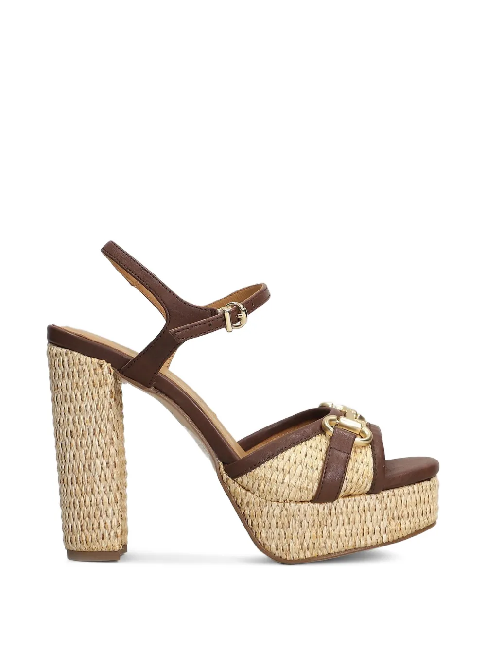 Pedro Miralles horsebit platform sandals Beige