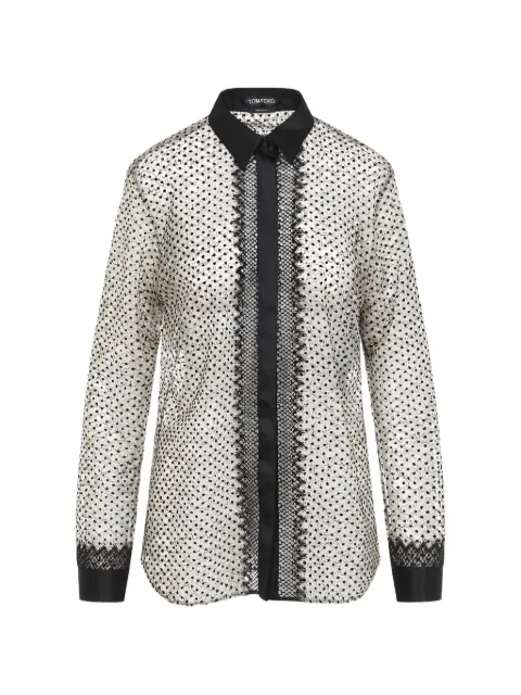 TOM FORD lace floral-pattern shirt