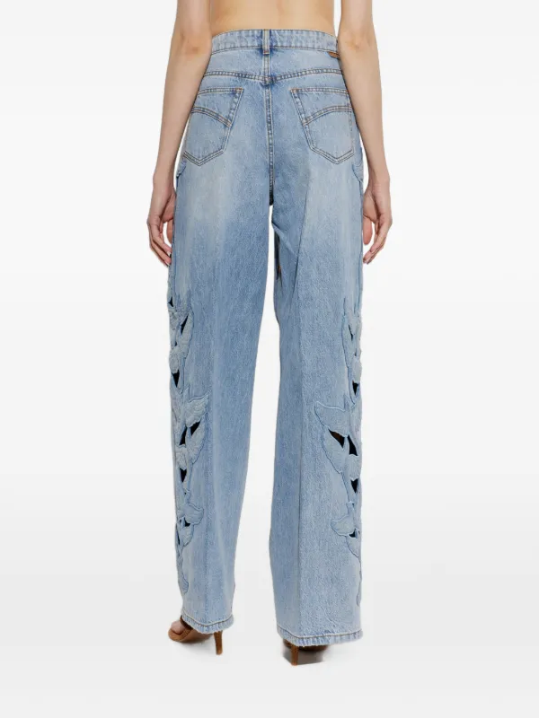 ZIMMERMANN Alchemy Applique cut-out Embroidered Jeans | Blue