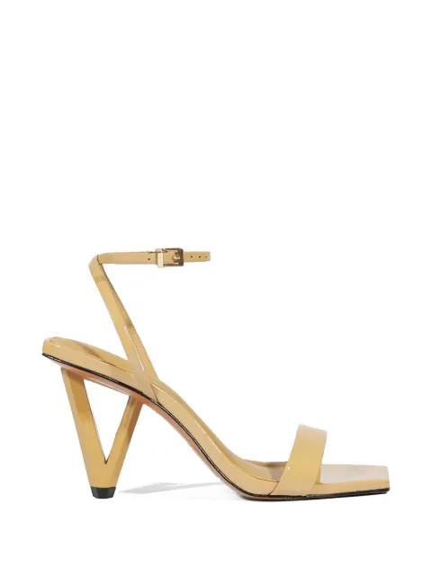 Schutz patent-finish sculptural-heel sandals