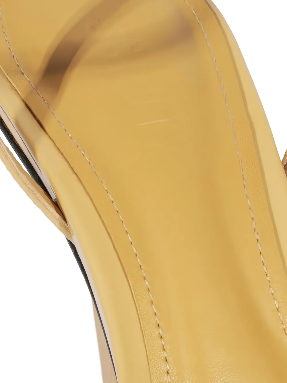 Schutz patent-finish sculptural-heel sandals Beige