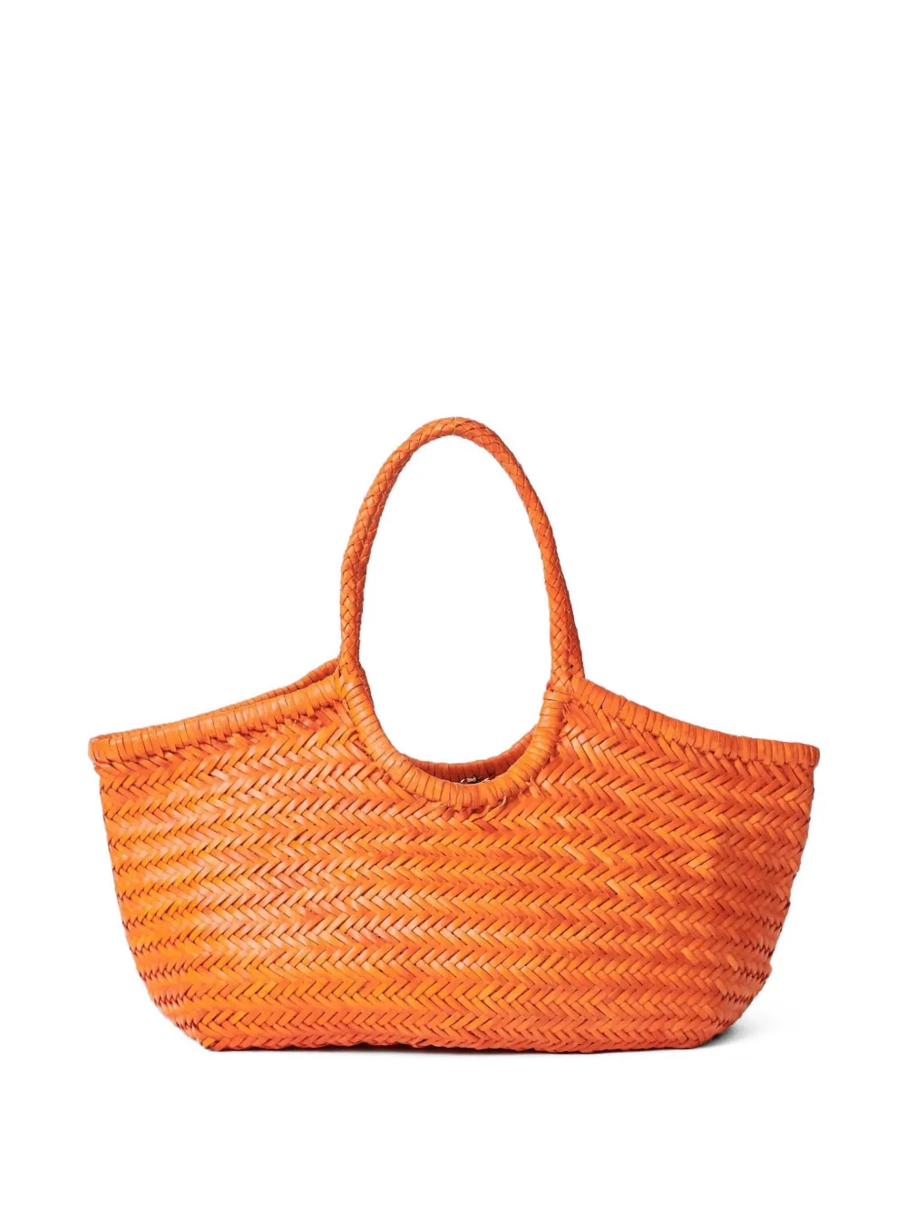 DRAGON DIFFUSION large Nantucket woven leather shoulder bag - Arancione