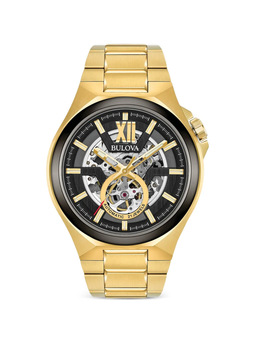 Bulova Maquina skeleton-dial 46mm watch - Nero