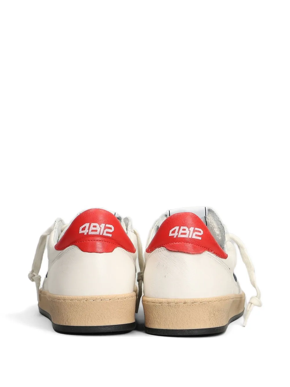 4B12 Play New panelled leather sneakers Beige