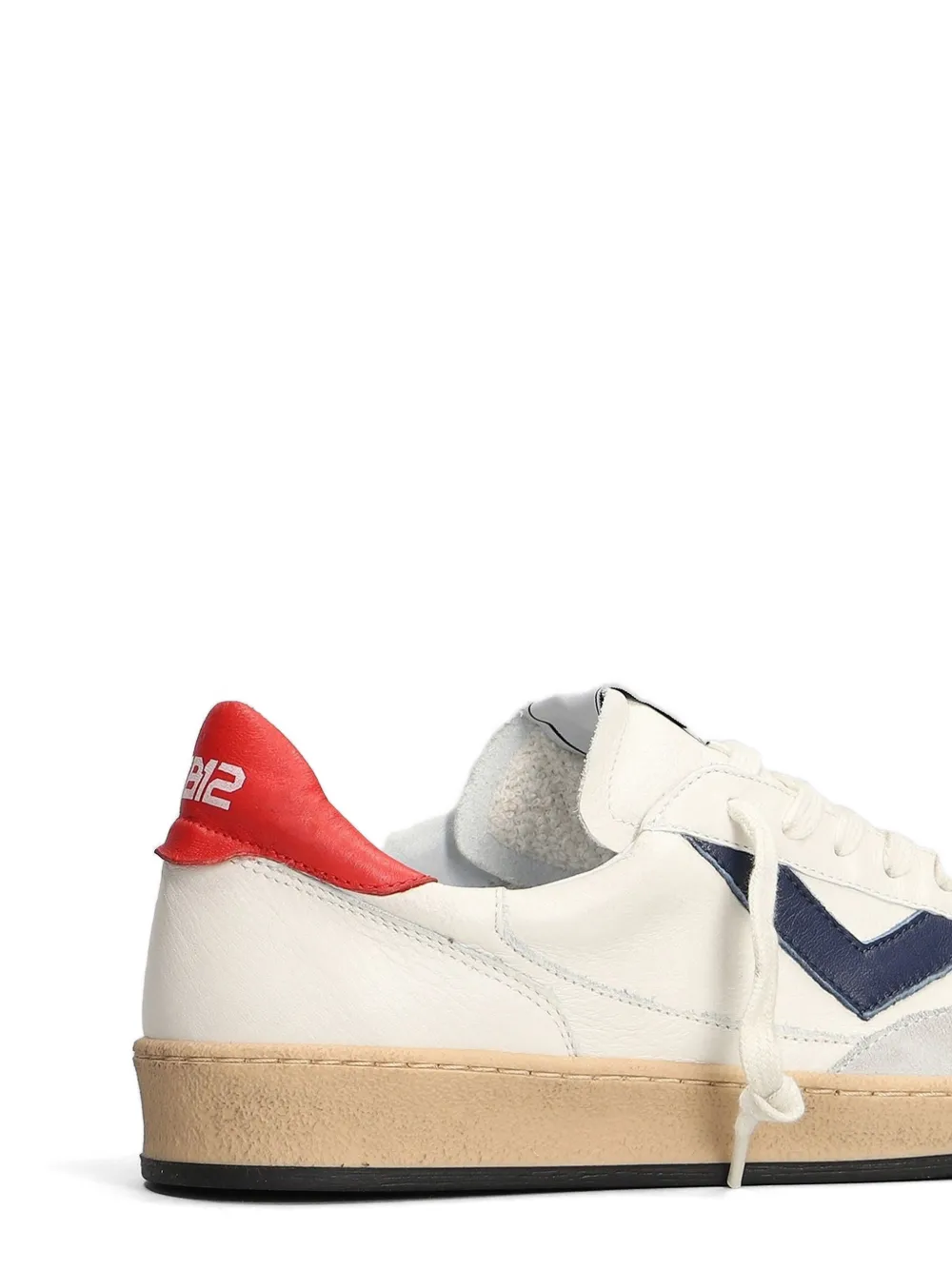 4B12 Play New panelled leather sneakers Beige