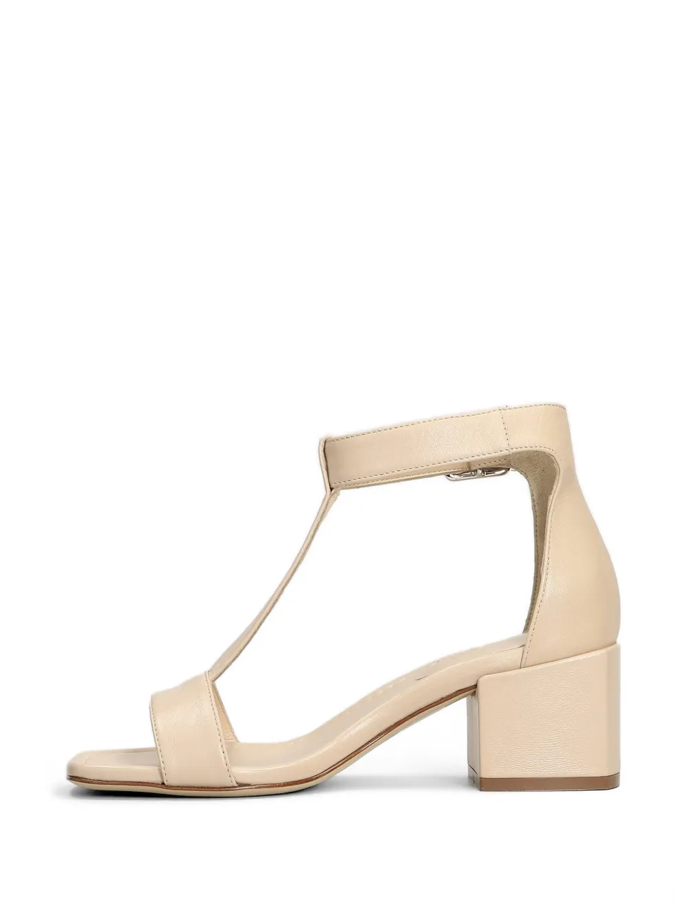 Anna F. T-bar block-heel sandals Beige