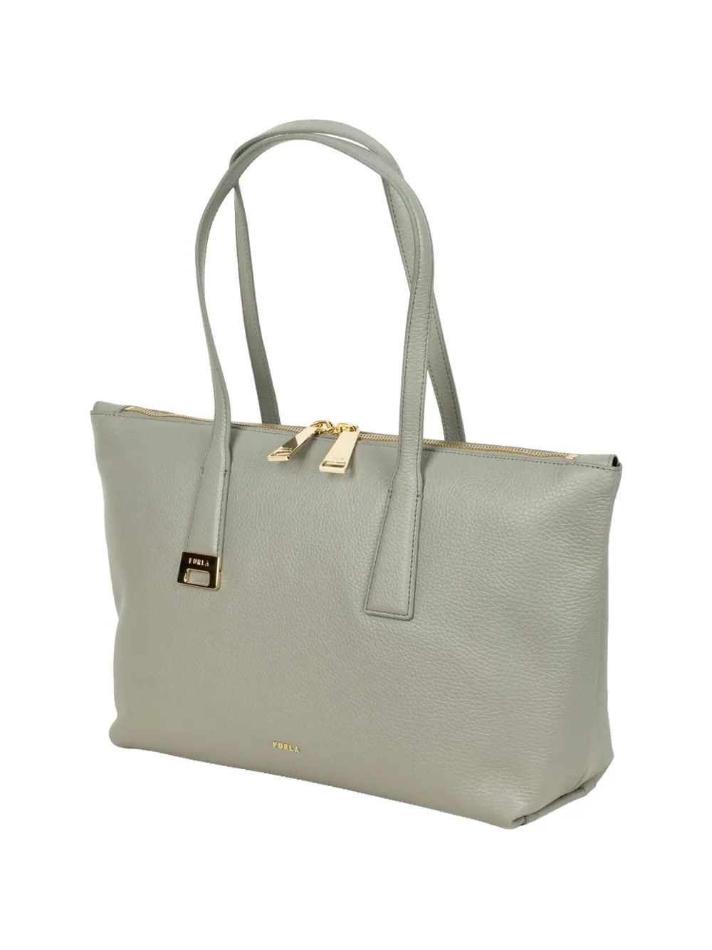 Furla Shopper van bewerkt leer Grijs
