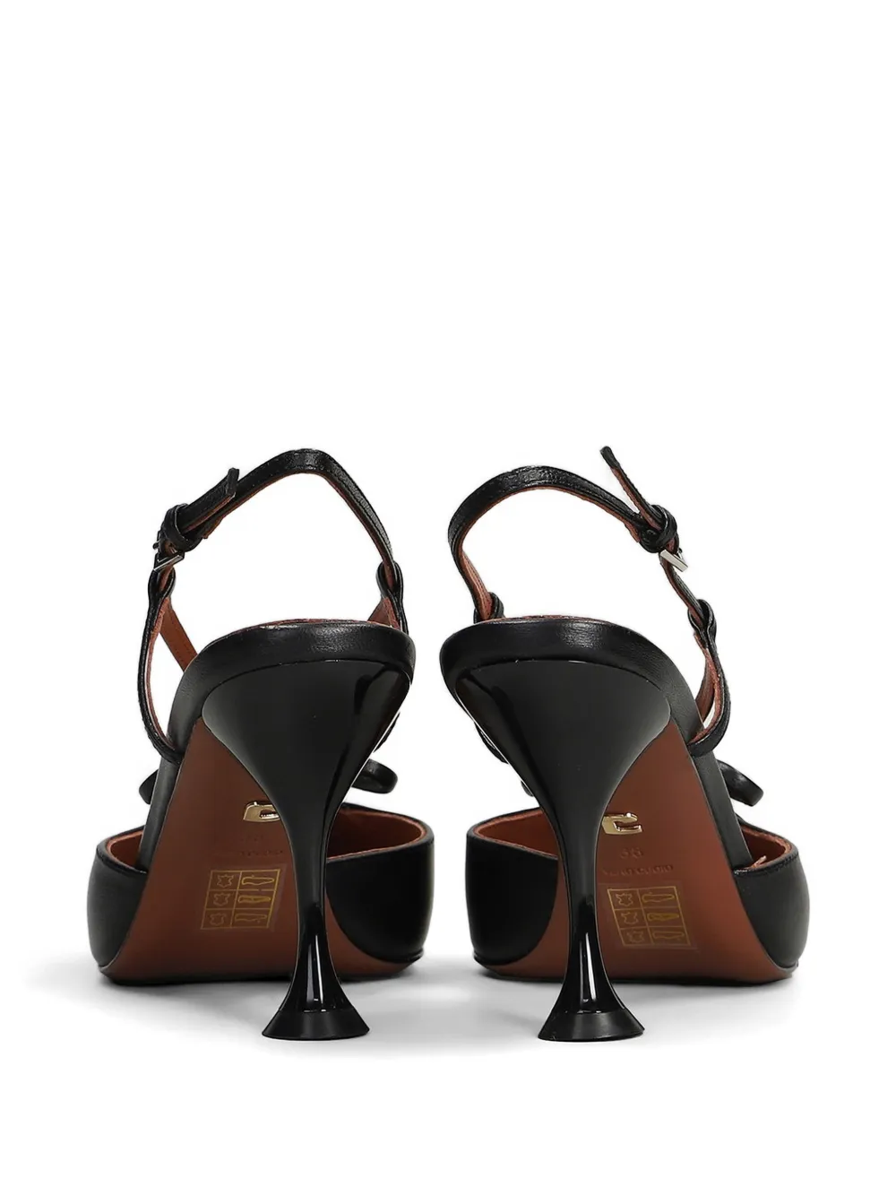 Lola Cruz Audrey bow-detail slingback pumps Zwart