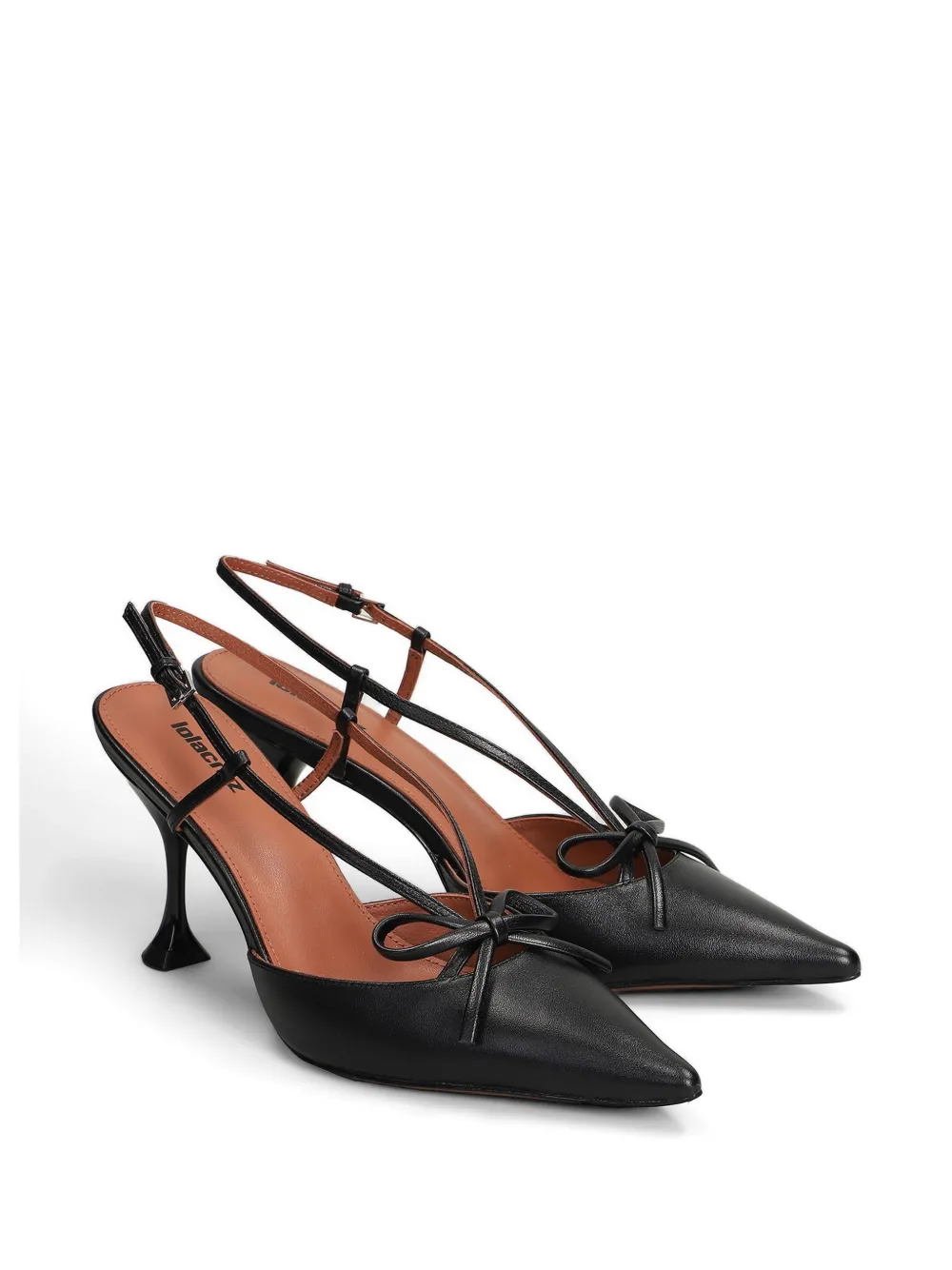Lola Cruz Audrey bow-detail slingback pumps Zwart